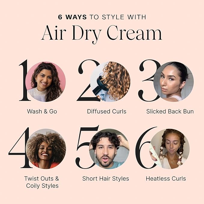 JVN No Heat Complete Air Dry Cream, 13.5 Fl Oz, Jumbo Size, Hair Smoothing Cream Enhances Your Natural Texture, Curl Cream and Wavy Hair Products, Haircare for Women and Men, Silicone Free