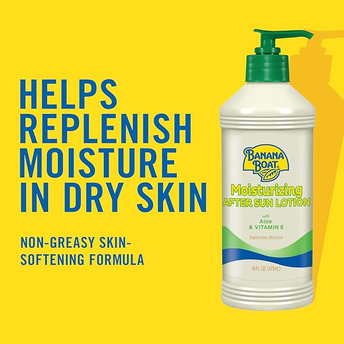 Banana Boat Moisturizing After Sun Lotion with Aloe and Vitamin E, 16Fl Oz, After Sun Care, Banana Boat After Sun Lotion, Sunburn Relief, 16Fl Oz