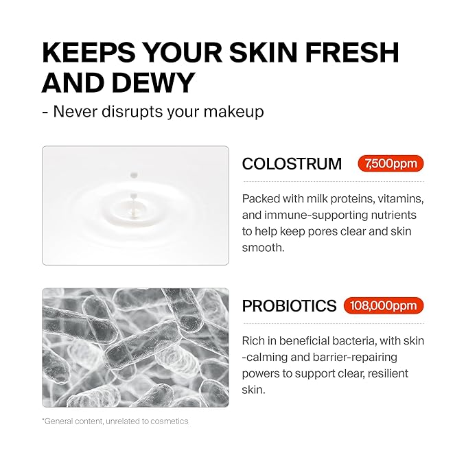 24/7 Colostrum Facial Serum Spray(White, Pack of 2) - Ampoule Mist for Glass skin with Long Hydration, Poreless Smooth Skin, Before & After Makeup, For All Skin types, 1.85 fl oz