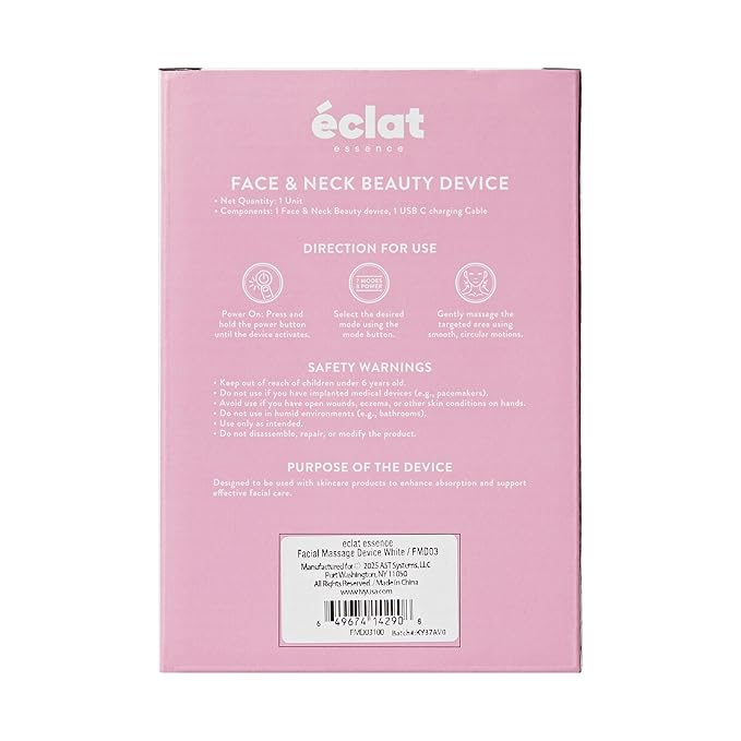Éclat Facial Massager for Lymphatic Drainage, Face, Neck & Body Tool for Skin Care, Heated Electric Beauty Device for Wrinkles, Fine Lines, Puffy Skin, Lifting, Firming, Sculpting with 7 Light Therapy