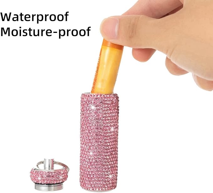 Chapstick Holder Key Chain 2Pcs Lip Balm Gloss Holder Keychain Bling Lipstick Case for Purse Portable Metal Chap Stick Organizer Cute Key Chain Accessories for Women (Sliver)