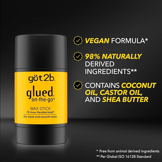 got2b glued on-the-go wax stick, 1.8oz, sleek and slick styles, style your hair without the crunch, helps control frizz