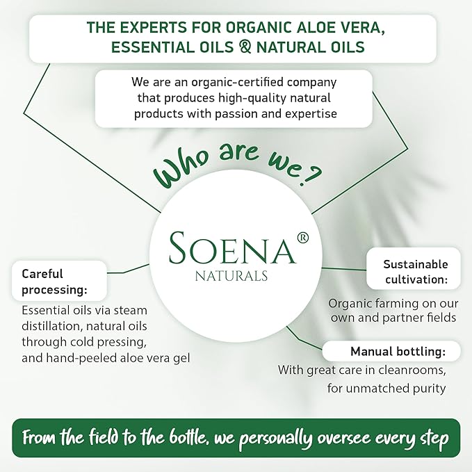 Aloe Vera Gel Organic - FROM PURE ALOE LEAF JUICE - Vegan | 100% Natural & Unscented - Certified Organic - Made in Germany - Moisturizer - For Face, Skin, Hair, Sunburn relief