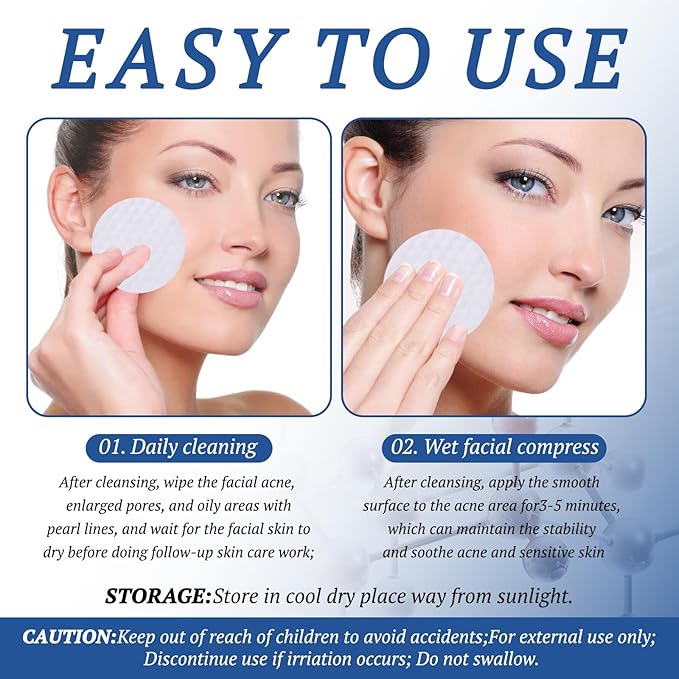Glycolic Acid Pads, 60 Count Exfoliating & Clearing Pads for Face – Exfoliator for Acne-Prone & Oily Skin, Minimizes Pores & Resurfaces Skin