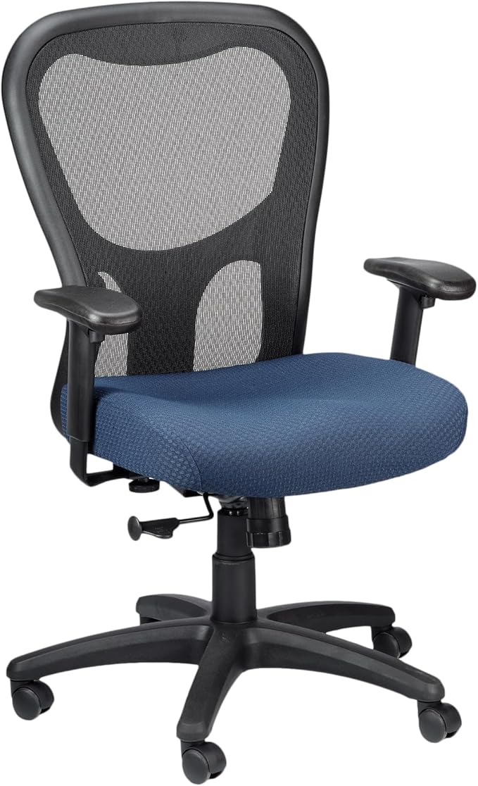 Tempur-Pedic TP9000C Mesh Swivel Task Chair with Tempur Material, Cooling Gel Layer, Adjustable Armrests, and Lumbar Support, Navy