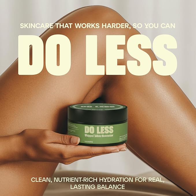 Do Less Whipped Beef Tallow Cream. Grass-Fed, All-Natural Moisturizer with Manuka Honey, Jojoba Oil & Vitamin E for Face and Body Nourishment, 4oz