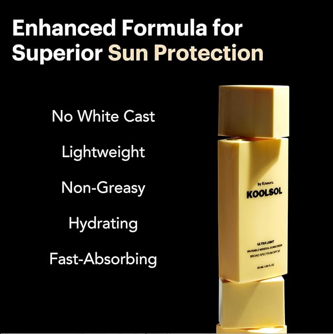by Knours Ultra-Light Invisible Mineral Sunscreen Broad Spectrum SPF 50, Moisturizing for All Skin Types, Korean Innovation 2 Pack, 50ml/1.69 fl. oz.