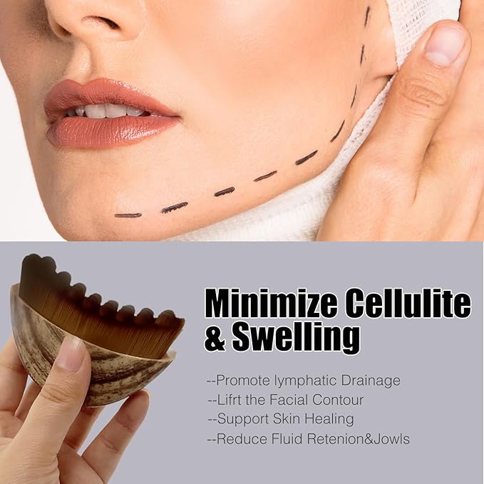 Lymphatic Contour Face Brush, Lymphatic Drainage Massager for Face, Ergonomically Designed to Fit The Skin Precisely.