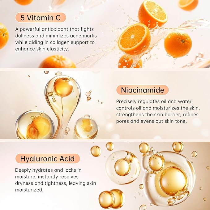 5X Vitamin C Toner - Vitamin C Face Toner with Niacinamide & Hyaluronic Acid Deep Hydration & Improves Skin Tone - Korean Skin Care for All Skins, 130ml