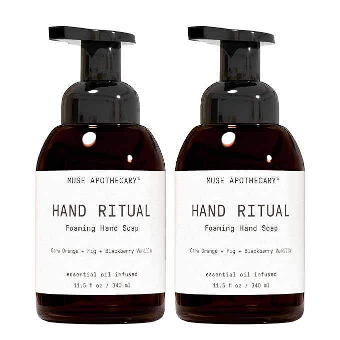 Muse Apothecary Hand Ritual - Aromatic and Nourishing Foaming Hand Soap, Infused with Aromatherapy Essential Oils - USDA Certified Biobased - 11.5 oz, Cara Orange + Fig + Blackberry Vanilla, 2 Pack