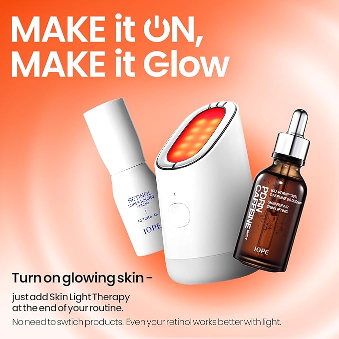 MakeOn Skin Light Therapy III - 5 in 1 Massager, Real Glow Skin Booster, Red Light LED for Face, Beauty Massager for Pore Tightening, Radiant, Firming, Korean Skin Care