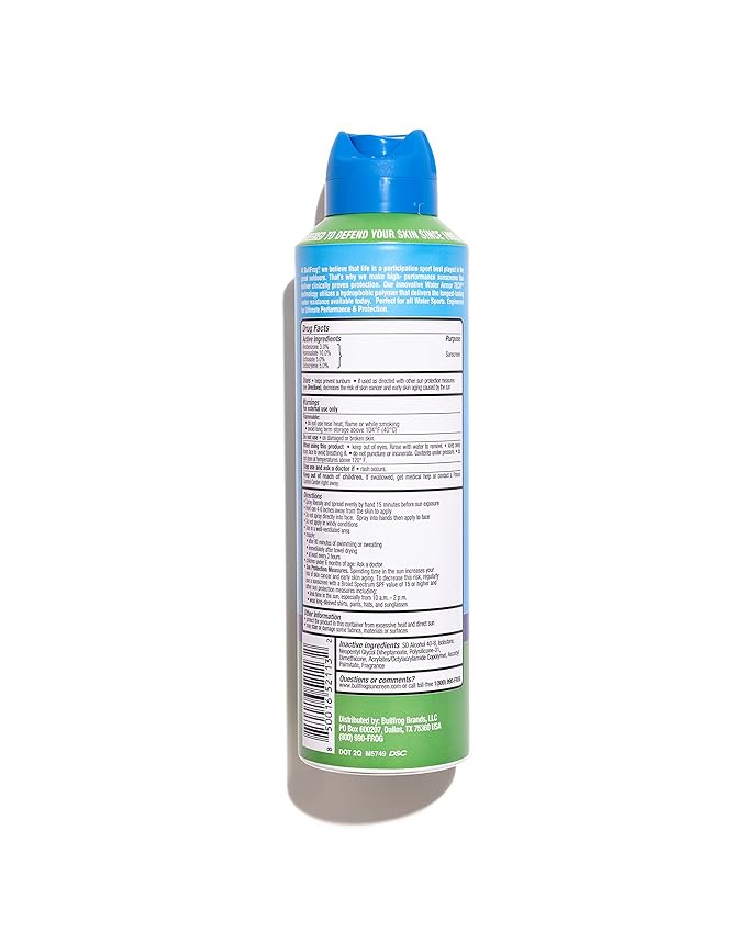 Bullfrog Quik Spray Sunscreen SPF 50 | Oxybenzone & Octinoxate Free | Broad Spectrum Moisturizing UVA/UVB, 6oz