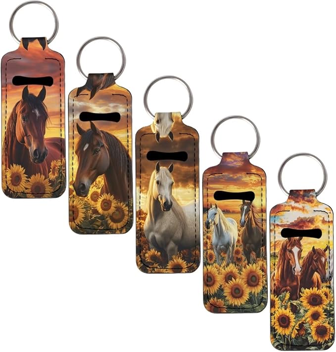 Pensura Chapstick Holder Keychain Fashion 5 Pcs Car Keychain Holder Portable Chapstick Holder Keep from Scratched and Dust
