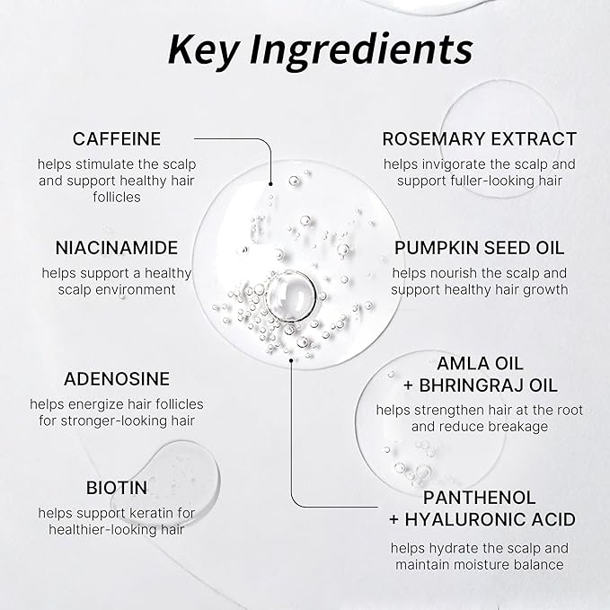 Hair Thickening Serum Helps Reduce Hair Loss, Korean Hair Growth Serum Roll On for Men and Women, Scalp Care Balances Oil, Rosemary, 0.5 Fl Oz (Pack of 1)