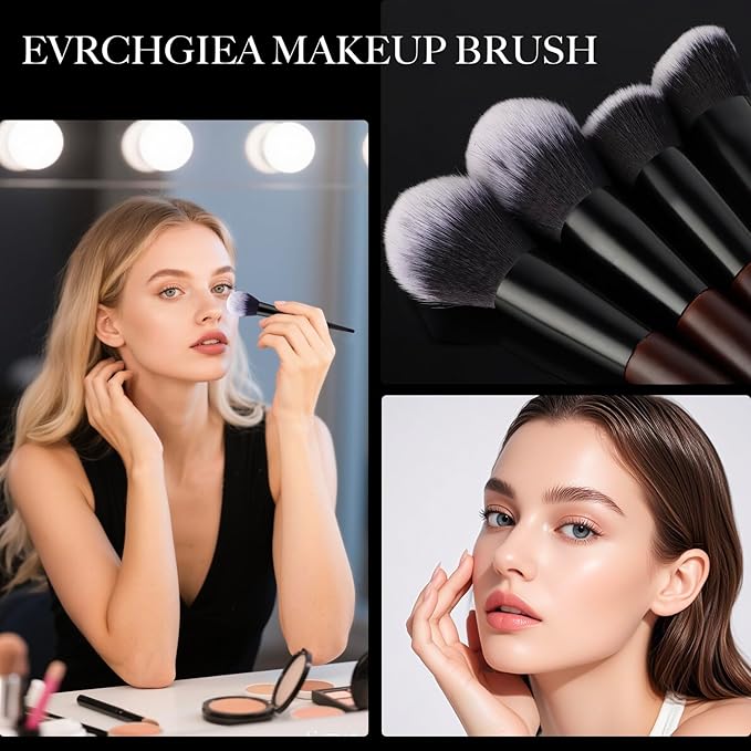 35Pcs Professional Makeup Brushes Set, High End 25 Pcs Make up Tools For Powder Foundation Concealers Blush Eyeshadows and 8 Puff 2 Makeup Sponge. Artist MUST HAVES Travel and Daily (black)