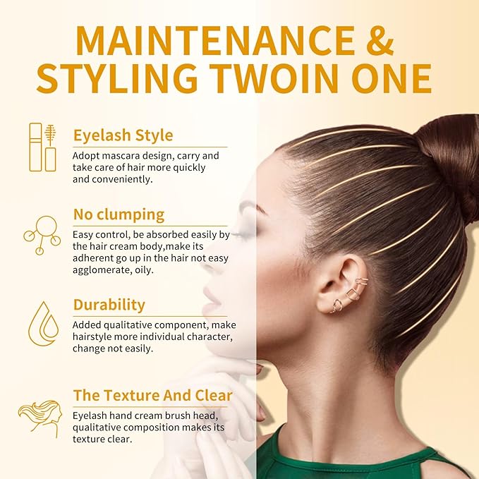 FUNAN Hair Finishing Stick 3 Pack for Small Broken Hair Cream, Naturally Refreshing, Non-Greasy and Non-Sticky