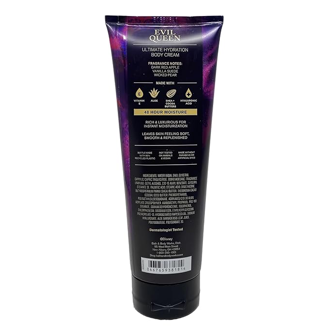 Bath & Body Works Disney Villains Collection - Evil Queen 2 Pack Body Cream Bundle with a Natural Oats Bar Soap - Full Size