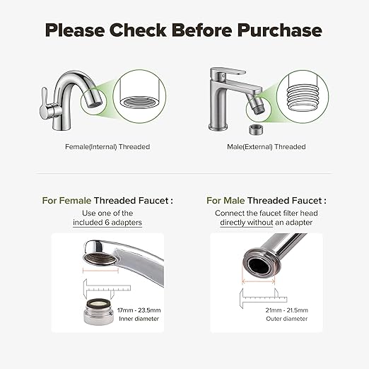 Bathroom Sink Faucet Water Filter, Filtration with Vitamin C Gel, Removes Chlorine & Heavy Metals, NSF Certified Hard Water Softener for Sensitive Skin Care, Made in Korea (Olive Green)