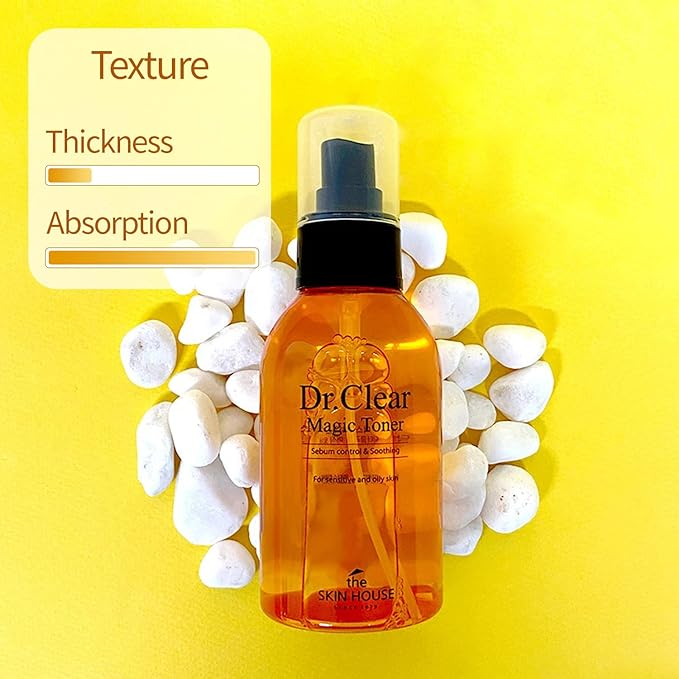 The Skin House Dr.Clear Magic Toner 130ml (4.4 fl.oz) Sebum Cntrol Soothing/Paraben Free, Cruelty Free, Korean Skin Care