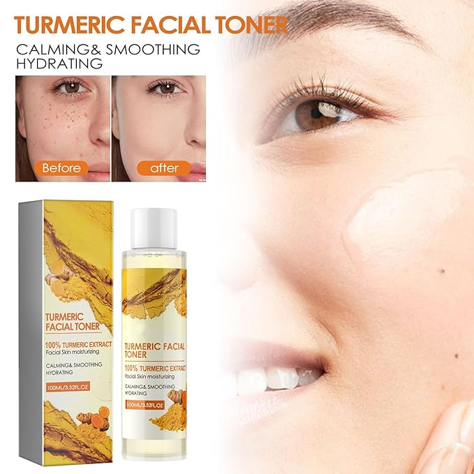 Turmeric Toner for Dark Skin, Turmeric Dark Corrector Toner for Face, Hydrating Moisturizing Facial Toner for Women, Delay skin Aging, Improve Skin Tone (3pc)