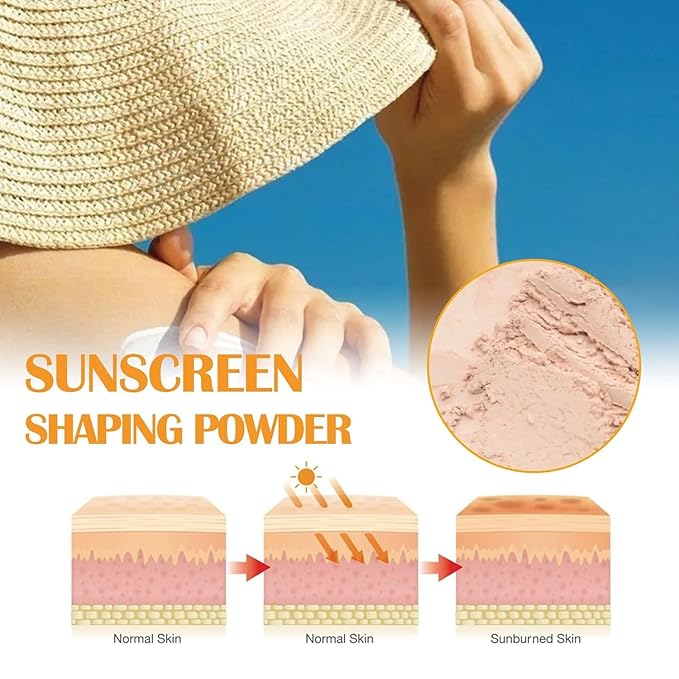 Powder Sunscreen for Face,Mineral SPF 50 PA+++ Sunscreen Powder, Lasting Lightweight Breathable for All Skin