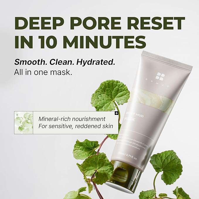 BRMUD Relief Mud Mask | Celeb's Choice Mud Mask - Body Mud Hydrating & Moisturizing Deep Pore Cleanser Face & Body Mask w/ 91.8% Nature-Derived Ingredients - K Beauty Body Mud (3.72 fl oz)