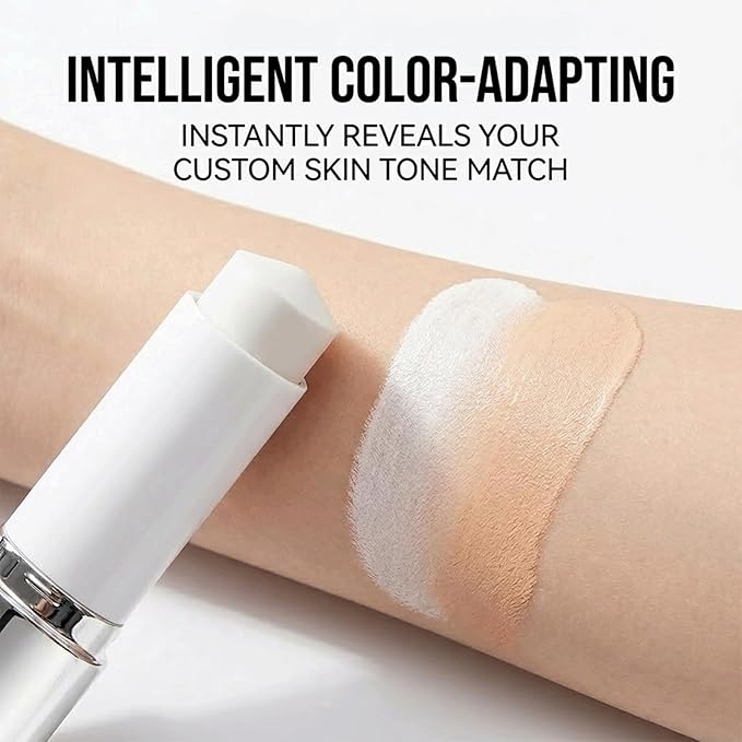 Korean Color Changing Foundation, 2 in 1 Color Changing Foundation Stick, Concealer Foundation Sticks for Dewy Skin, Dual-Ended with Detachable Brush, Natural (2PCS)