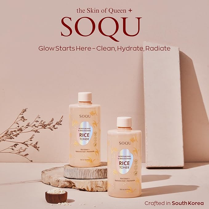 Moisturizing and Brightening Rice Toner - Enriched with Rice Extract, Niacinamide, and Hyaluronic Acid - 500ml / 16.9fl oz - Made in Korea