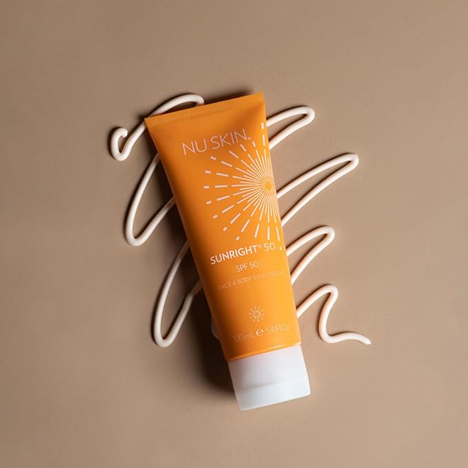 Nu Skin Sunright® Face & Body Sunscreen SPF 50 | Broad-Spectrum UVA/UVB Protection | Non-Greasy & Water-Resistant Formula | Antioxidant-Infused | 3.4 fl. oz.
