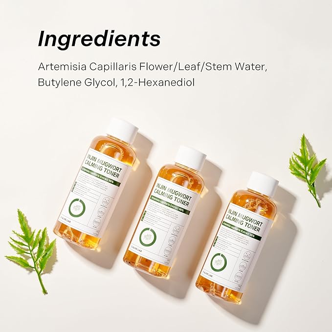 ALIVELAB Injin Mugwort Calming Toner for Sensitive and Acne-Prone Skin, Soothing and Hydrating Facial Toner, Balances Skin pH, Gentle Daily Korean Skincare, 5.07 fl oz