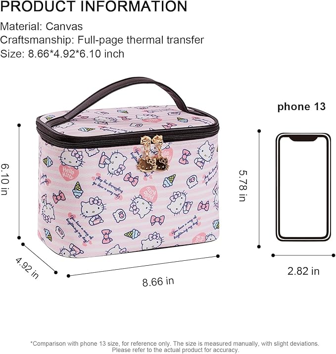AmBealla Cosmetic Bag Large Makeup Bags Pink Travel Case with Makeup Brush Holder,Cosmetic Organizer for Women,Toiletry Bag for Skincare&Beauty Tools Sweet Cute for Girls