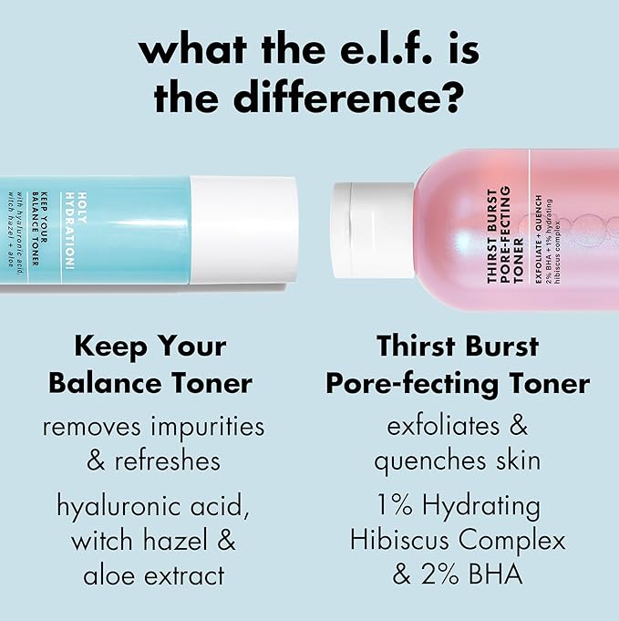 e.l.f. Thirst Burst Pore-fecting Toner, Hydrating & Exfoliating for Face, Smooths, Plumps & Minimizes Pores, Infused with Salicylic Acid, Vegan & Cruelty-Free