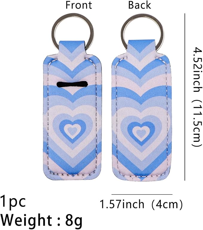 4 Pcs Lip Balm Holder Keychain for Lipstick, Elastic Fabric Lip Gloss Sleeves Holder for Women, Girls, Nurse