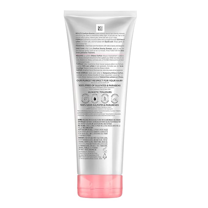 L'Oreal Paris Glossing Sulfate Free Conditioner with Glycolic Acid,Hair Care for Lasting Shine and Smoothness for Dull,Dry Hair,EverPure,6.8 Fl Oz,(Pack of 2)