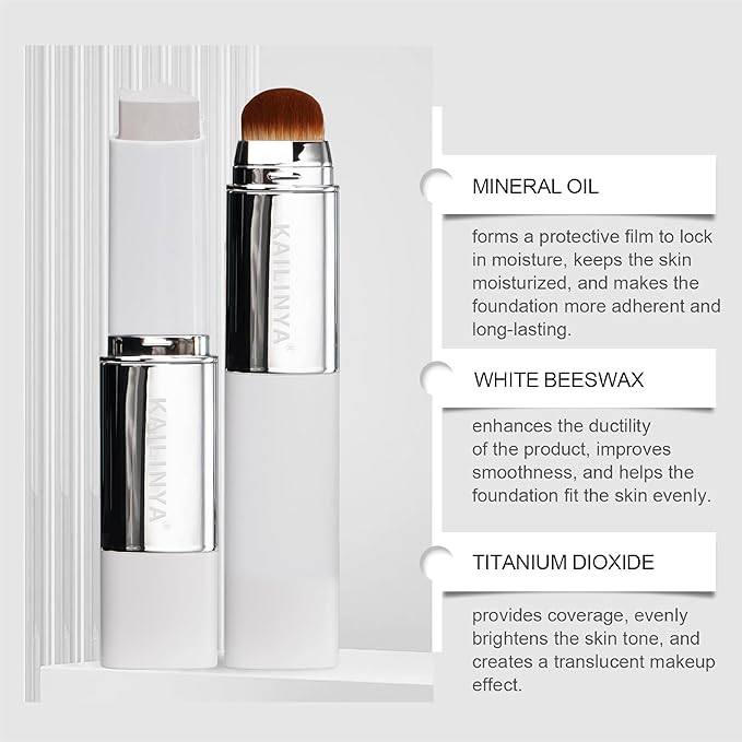 Korean Color Changing Foundation Stick 2-in-1 Waterproof & Long-Lasting Hydrating Makeup,with Brush for Lumine Skin, Dual-Ended Foundation -Concealer Stick, Portable for Easy Daily Use and Travel