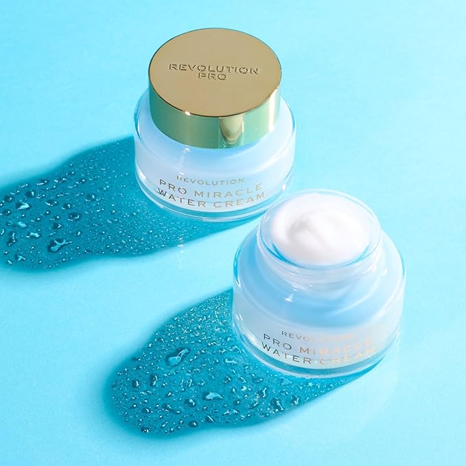 Revolution Beauty London Pro Miracle Water Cream, Dermatologist-Recommended Hydrating Moisturizer & Water Gel Cream with Hyaluronic Acid & Niacinamide, Vegan & Cruelty-Free, 1 oz