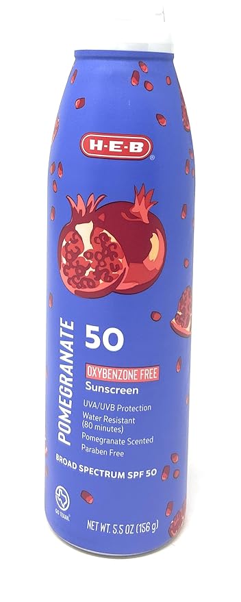 H-E-B Pomegranate Scented Sunscreen Spray - SPF 50-5.5oz bottle