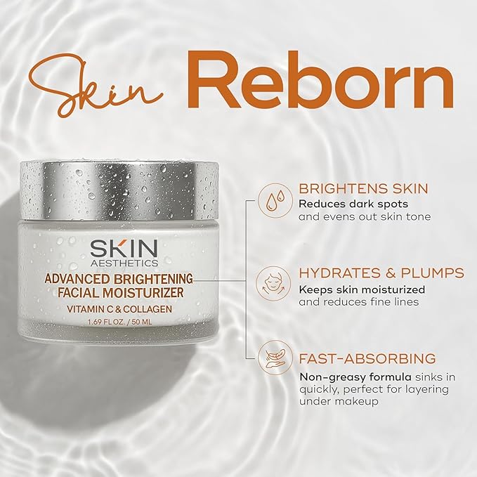 Vitamin C & Collagen Face Moisturizer - Anti-Aging, Hydrating, Fine Lines & Wrinkles, Brightening - Dermatologist Tested Korean Skincare - Clean Beauty, Cruelty-Free - Duo Pack