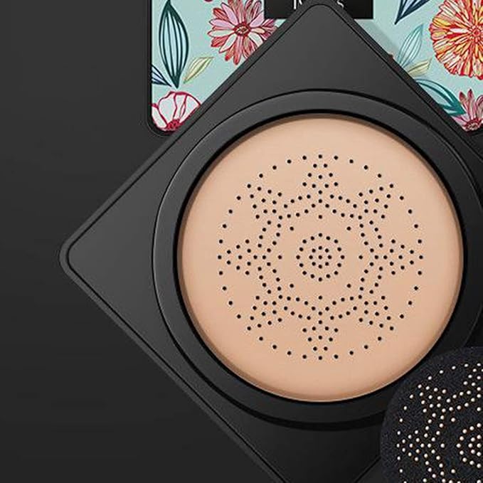 Lovelycat Mushroom Head Air Cushion BB Cream Even Skin Tone Makeup Base PrimerConcealer Lasting Nude Makeup Moisturizing Brightening Pigment CC Liquid Foundation (A-lvory)