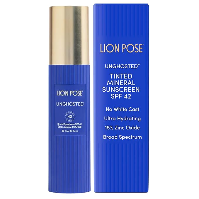 UNGHOSTED Sheer Tinted Mineral SPF 42 with Moisture-Boosting Squalane, Sunscreen for Face and Body, Mineral Sunscreen Lotion, UVA/UVB protection, 1.7 fl oz