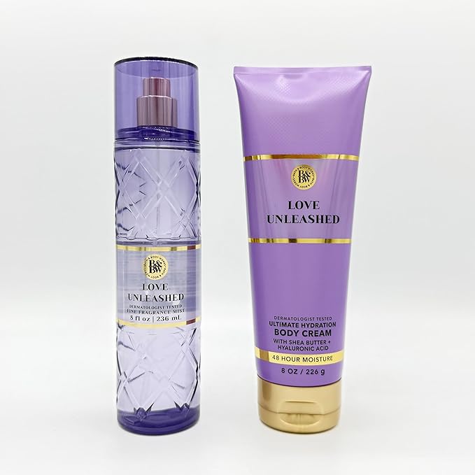 Bath & Body Works LOVE UNLEASHED 2-Piece Set | Includes: 8-Ounce Fine Fragrance Mist and 8-Ounce Ultimate Hydration Body Cream