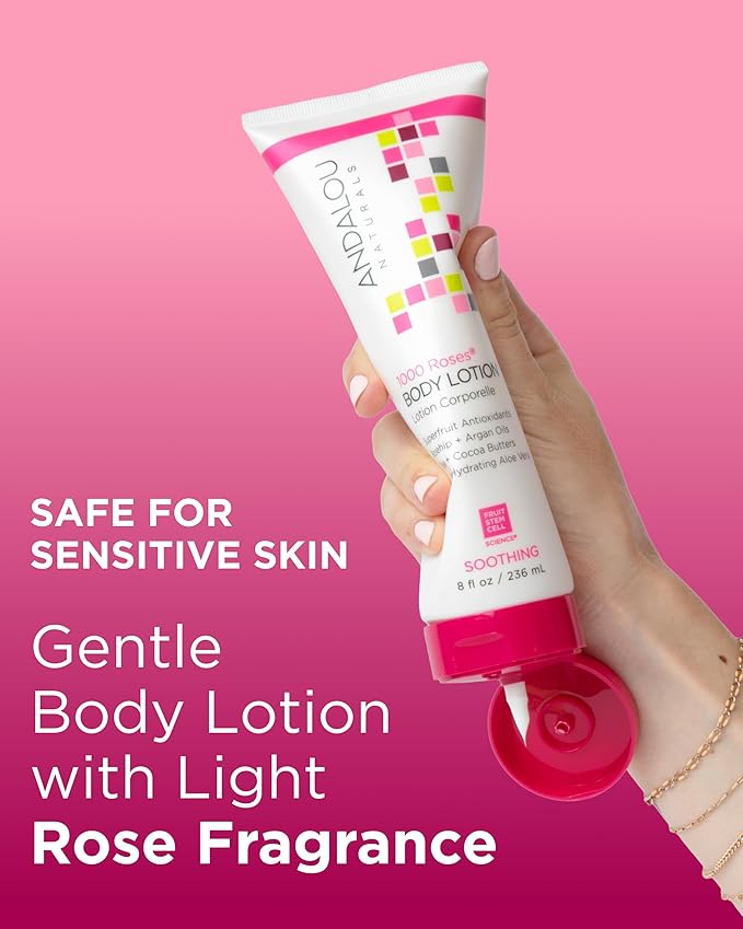 Andalou Naturals, Lotion Body 1000 Roses Soothing, 8 Fl Oz