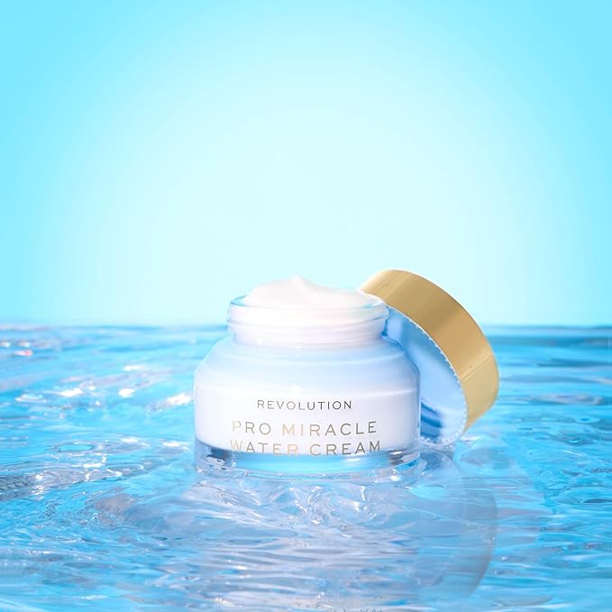 Revolution Beauty London Pro Miracle Water Cream, Dermatologist-Recommended Hydrating Moisturizer & Water Gel Cream with Hyaluronic Acid & Niacinamide, Vegan & Cruelty-Free, 1 oz