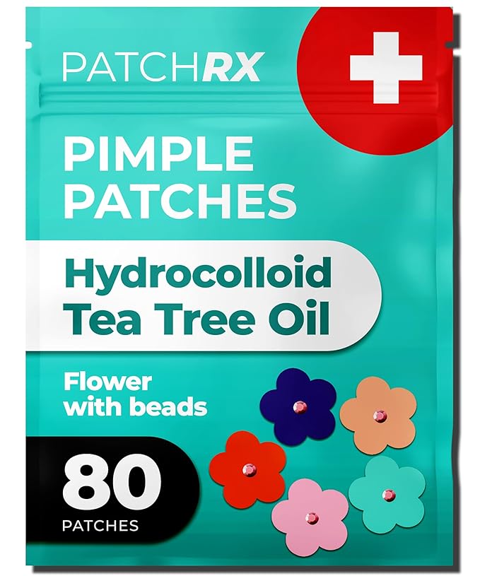 Acne Patches Flower Beads Design (80 pack, 5 colors) Zit Patches Star Sticker
