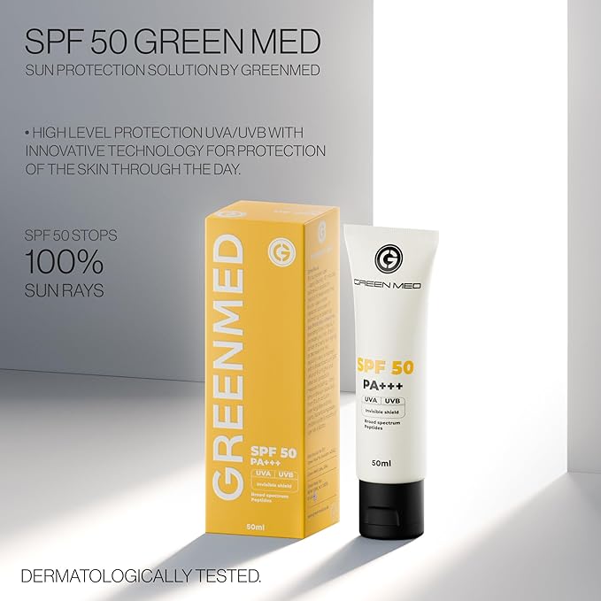 GreenMed SPF 50 Mineral Sunscreen for Face – Invisible, Non-Greasy, Broad Spectrum UVA/UVB Protection, Water Resistant, Lightweight Facial Sunscreen, 1.76 oz