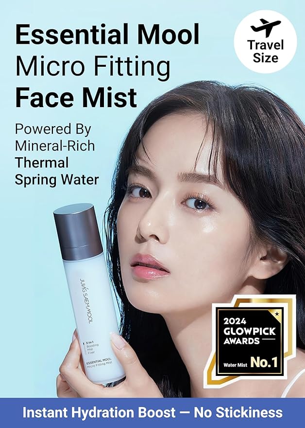 JUNG SAEM MOOL Essential Mool Micro Fitting Mist | Micro-Fine Setting Spray for Makeup & Hydrating Primer for Face with Thermal Spring Water, Long-Lasting Fix & Dewy Finish, Korean Makeup (1.86 Fl Oz)