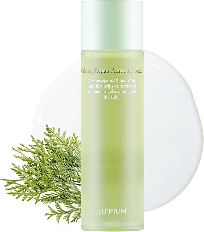 LU'PIUM Calming Repair Ampoule Toner – Vegan Soothing & Hydrating Toner for Sensitive or Irritated Skin, Chamaecyparis Water & CICA Complex, Inspired by Korean Skincare