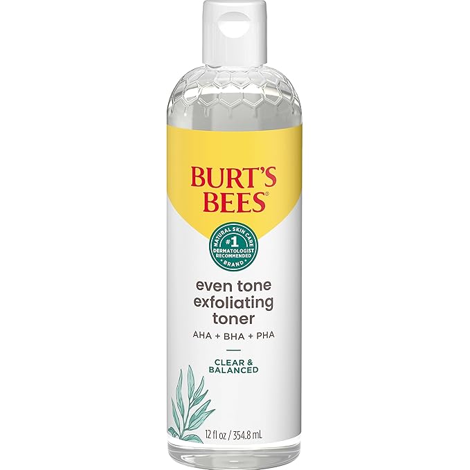 Burt's Bees Clear and Balanced Even Tone Liquid Face Exfoliator, Gentle Exfoliator Reduces Look of Pores and Improves Uneven Pigmentation, 12 Oz