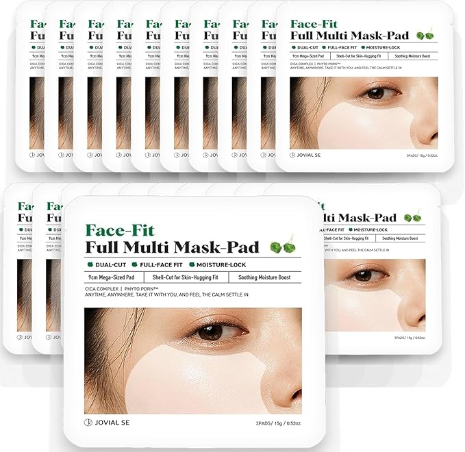 Face Fit Full Multi Mask Pad(3 sheets × 20 packs) - CICA Lotus PDRN Facial Sheet Mask - Large 3.54inch Toner Pad - Hydrating · Moisturizing · Pore Care · Skincare for Sensitive Skin- Korean Skin Care