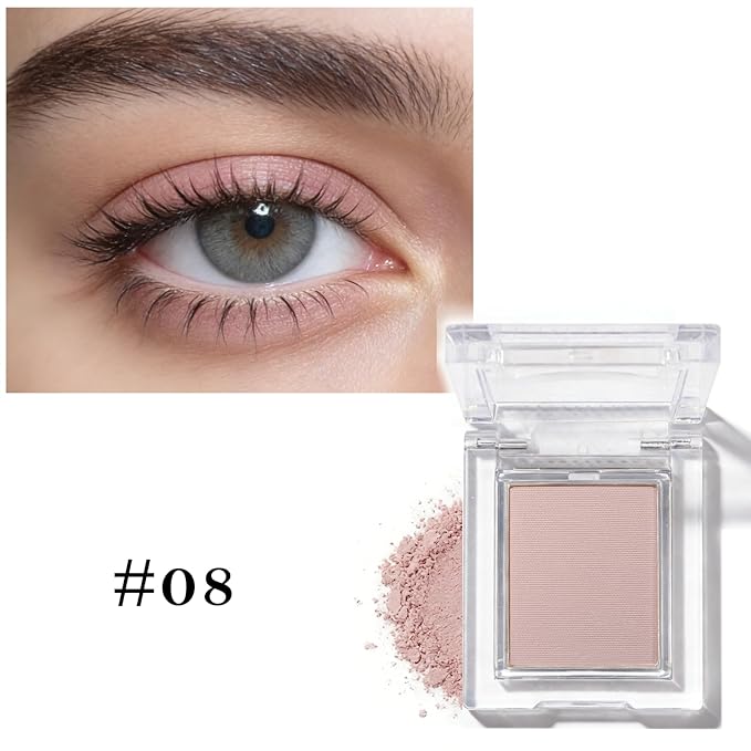 Matte Mauve Pink Single Eye Shadow Palette Makeup, Neutral Powde Eye Shadow for Women, Eye Brightener Eye Shadow Primers, Monochrome Natural High Pigment Mini Eyeshadow, sombras para ojos